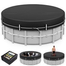 LXKCKJ Coperture per Piscine Rotonde 15 FT per Piscine Interrate, 420D Copertura Solare con Accessori