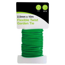 8m Soft Twist Ties for Plant Support, Reusable Weatherproof Long Thick Green Rub
