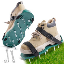 URAQT Lawn Aerator Shoes, 42mm Studded Garden Lawn Aerator Spike Shoes with Hook & Loop Straps, One Size Fits All Free-Installation Heavy Duty Spiked