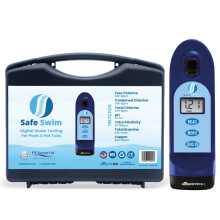 Safe Swim Meter - Digital Testing for Pools & Hot Tubs - Free Chlorine, Combined Chlorine, Total Chlorine, Bromine, Copper, pH, & Total Alkalinity. (