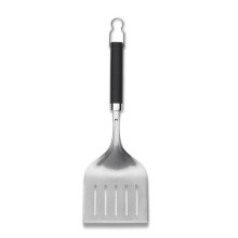 Weber Premium Turner - Wide, (45cm), made of stainless steel, 3-sided angled edge for easy and precise turning, comfort grip, dishwasher safe - Black