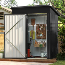 Aoxun 5x3ft Metal Garden Shed, Sheds and Outdoor Storage, Galvanized Waterproof Strong Reinforced Roof, with Lockable Doors & Slooping Roof for Backy