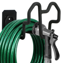 Tesmotor Heavy Duty Iron Garden Hose Holder – Wall Mounted Hose Hanger with Matte Coating – Durable Metal Hosepipe Bracket for Garage and Outdoor