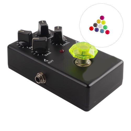 Pedal Button Caps Guitar-Neutral Diamondd Transparent pack of 2