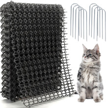 15PCS Cat Deterrent Mat, 15.5x20cm Plastic Scat Mat for Cats with Anti-Cat Spikes for Pet Training, Cat Repellent for Indoor Furniture & Outdoor Gard