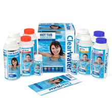Clearwater Hot Tub Chemical XL Starter Kit, Includes Chlorine Granules and Dip Test Strips