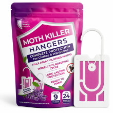 9-Pack Clothes Moth Killer Hangers for Wardrobes: Clothes Moth Killer | Contains Transfluthrin | Moth Protection for Wardrobes and Drawers | Up to 3