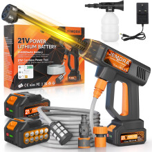 Cordless Pressure Washer, 6-in-1 Portable Battery Power Washer with 2 Batteries & 5m Hose Direct Tap Connection for Car, Bike, Patio, Balcony, Garden