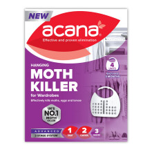 Acana Hanging Moth Killer & Freshener, 8 Pack - Lavender Fragrance, Natural Oils - for Wardrobes - Protects Clothing & Bedding - Each Lasts Up to 3 M