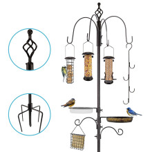 Urban Deco Wild Bird Feeding Station Kit Heavy duty Bird Feeder Pole Hanging Kit Hanger Multi Feeder Hanging with Metal Suet Feeder Bird Bath for Att