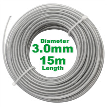 Zeqeey Heavy Duty Nylon - Steel Grass Trimmer Line 3mm 15m Round Replacement Str