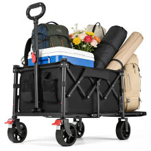 YEAUPE PRO Heavy-Duty Folding Wagon, Festival Trolley on Wheels, Rear-Opening Po
