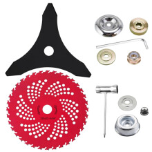 RedFlameDS 9" x 36 Teeth Carbide Tipped Brush Cutter Blades & 10" x 3 Teeth Weed Eater Blades with Universal Adapter Kit for Brush Cutter, Trimmer, W