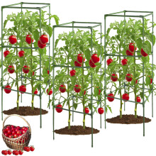 3 Pack 120 * 40 * 40CM Tomato Cages for Garden,Square Tomato Plant Stakes Support Cages Trellis for Climbing Vegetables & Flowers,