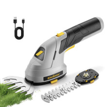 Enventor Cordless Hedge Trimmer and Grass Shear, 7.4V 2000mAh Lithium-ion Rechargeable Battery, 2-in-1 Handheld Electric Grass Trimmer, Small Hedge C