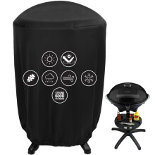 Andrew James Premium Black Cylindrical BBQ Cover 94 x 67 x 67cm, Heavy-Duty 600D PU Fabric Waterproof Barbecue Cover, Durable Outdoor Barbecue Cover