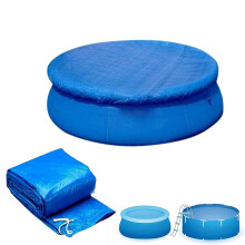 Round Pool Cover, Swimming Pool Cover Easy Set Dustproof Pool Protector for Inflatable Pools & Above Ground Pools (183cm/6ft)