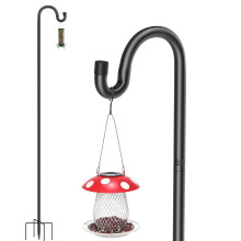 Bird Feeder Pole, 234cm Shepherds Hooks Heavy Duty 5 Prongs Base, Garden Bird Feeders Hanging Station Metal Adjustable, Hanger Crooks Stand for Light