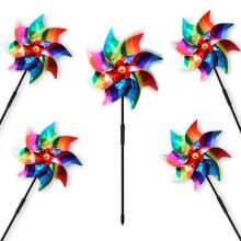 Reflective Bird Scarer Windmill,Windmills Scare Birds Pigeons Deterrent,Colorful Rainbow Pinwheel Wind Spinners for Protection of Garden Crops, Fruit