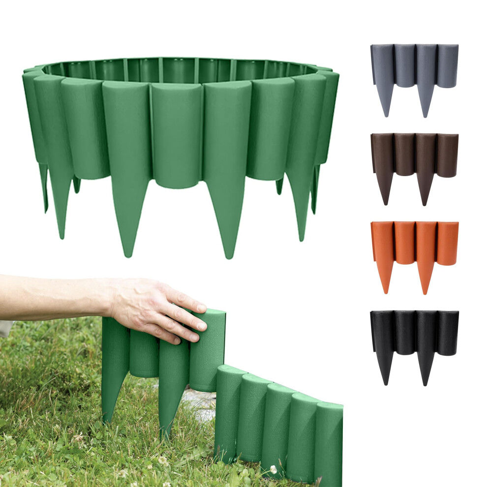 Gardenix Green Lawn Edging - 2.5M/8.2Ft Flexible Garden Edging For Flower Beds, Lawn, Patio & Pavement - Easy Install Border, No Digging, Weather-Res 9518687422769