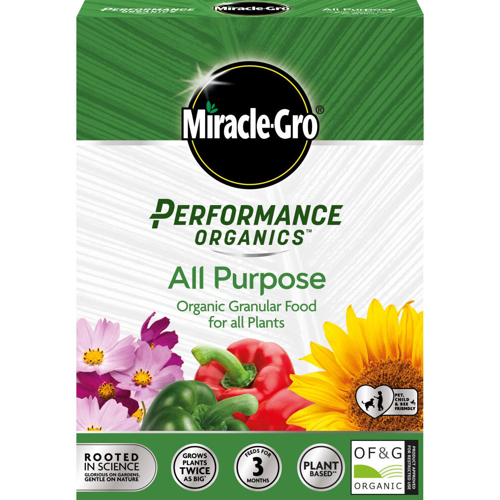 Miracle-Gro Miracle Gro Performance Organics All Purpose Granular Plant Food, 2 Kg (Bee, Pet