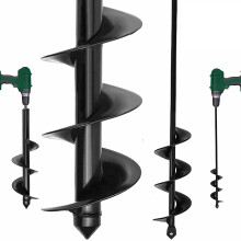 Garden Auger Drill Bit 2 piece - Extra Large 4x42+9x40cm Spiral Planting Auger for Hex Driver Drill, Garden Post Hole Digger for Planting Bulbs Seedl