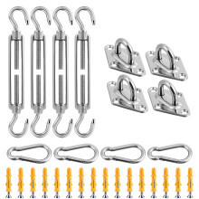 vsshe M5 Awning Attachment Set, 304 Stainless Steel, Heavy Duty Sun Shade Sail Stainless Steel Hardware Kit for Square and Triangle Gardens, Awning I