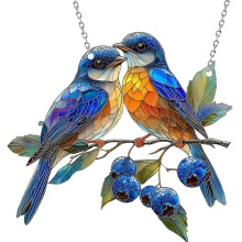 Acrylic Hanging Garden Suncatcher Robin On Branch,Suncatchers for Windows,Robin Gifts,Sun Catchers for Garden,Robin Ornaments for Garden,Garden Hangi