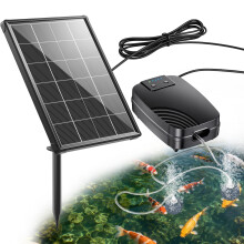 POPOSOAP 4W Solar Pond Aerator, Air Pump with 2200 mAh Battery Backup, 3 Modes &