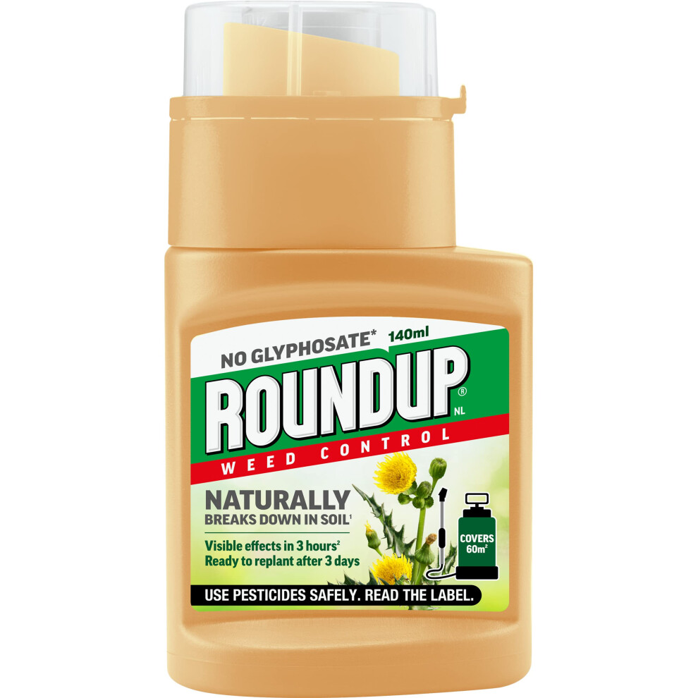 Roundup Naturals Weed Killer - Concentrate (Glyphosate-Free) - 140 Ml