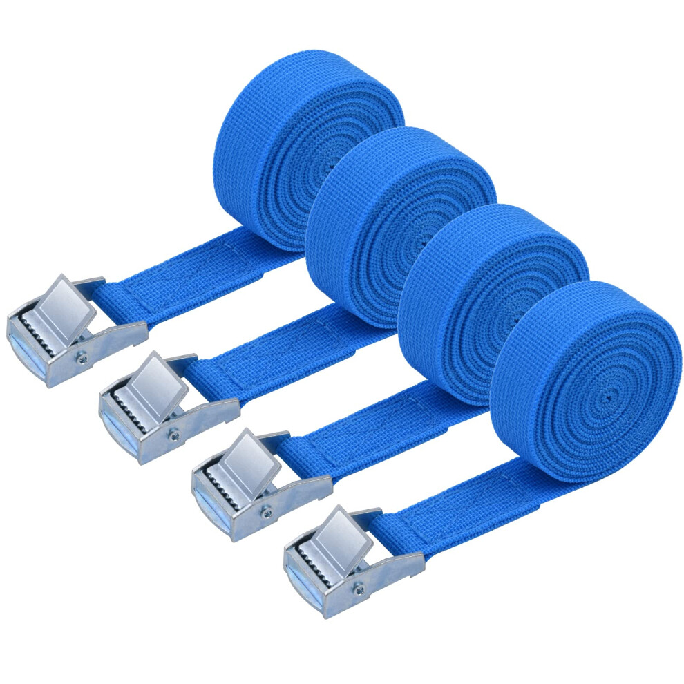 Uraqt Tie Down Straps, 4 Pack Heavy Duty Tensioning Belts, 2M Adjustable Cargo Straps Ratchet Straps For Motorcycle, Cargo, Trucks, Trailer, Luggage, 4796569333289