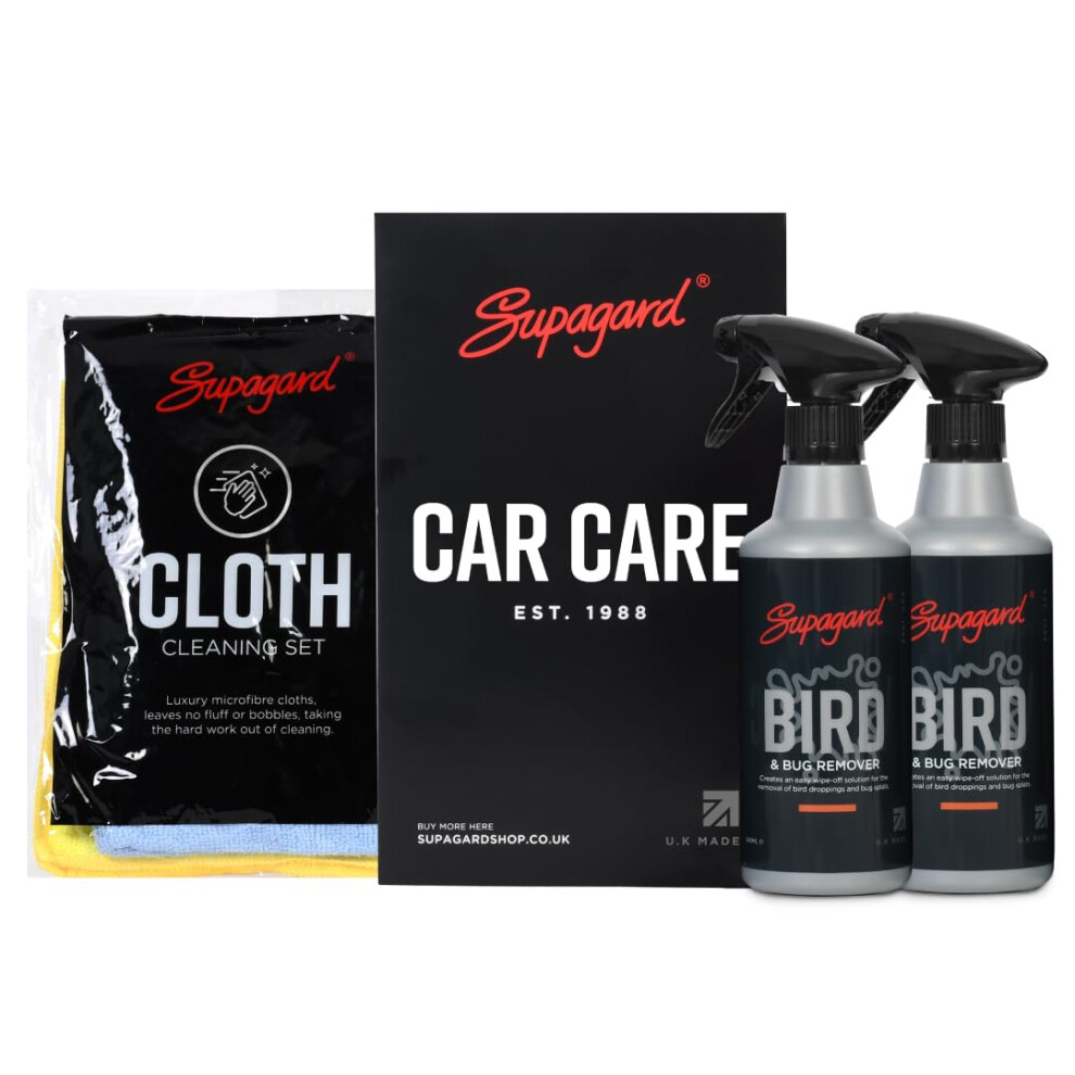 Supagard Bird Poo Remover For Cars Twin Pack (2 X 500Ml) Â Powerful Bird Lime Cleaner & Bug Stain Remover Â Paint-Safe, Rehydrating Foam Formula F 3184394030335
