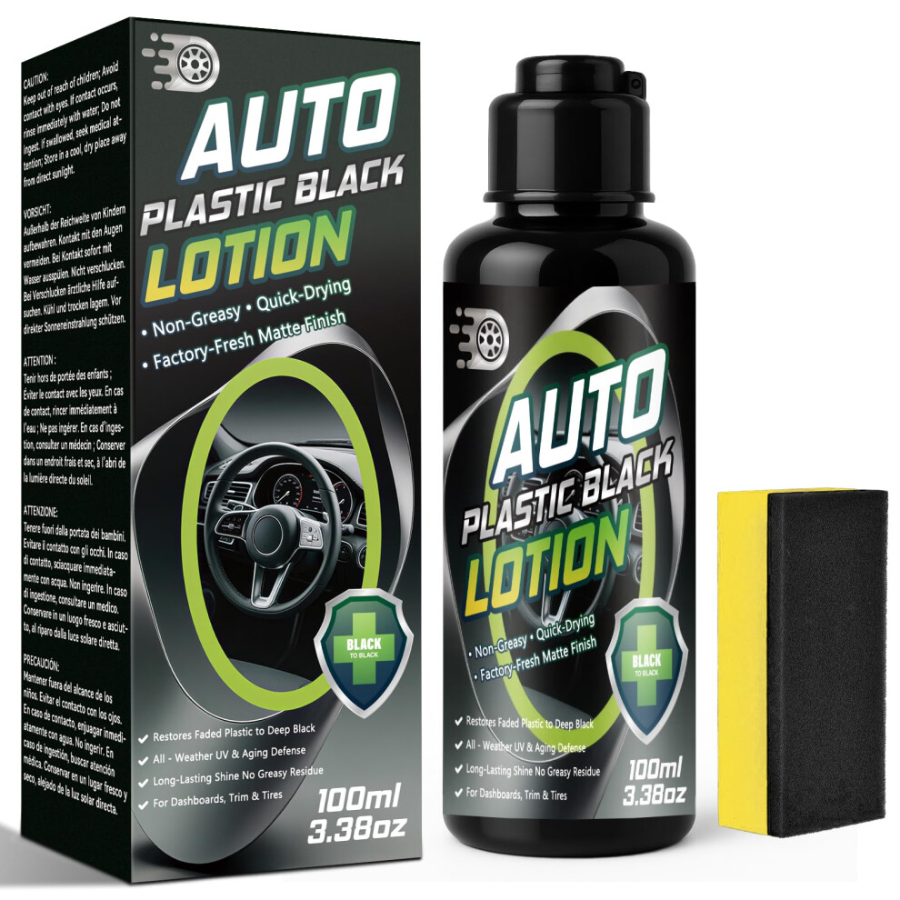 Aarovibe Back To Trim Restorer, Car Plastic Restorer For Interior & Exterior, Revives Faded Trim, Prevents Aging & Cracks, Long-Lasting S Black 8434257503212