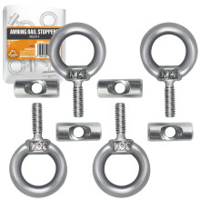 Xtremeauto Awning Rail Stoppers 4-Pack – M4 x 12mm Stainless Steel 6mm Diameter – Awning End Stops for Caravan, Campervan, Motorhome, Tent Rail Tr