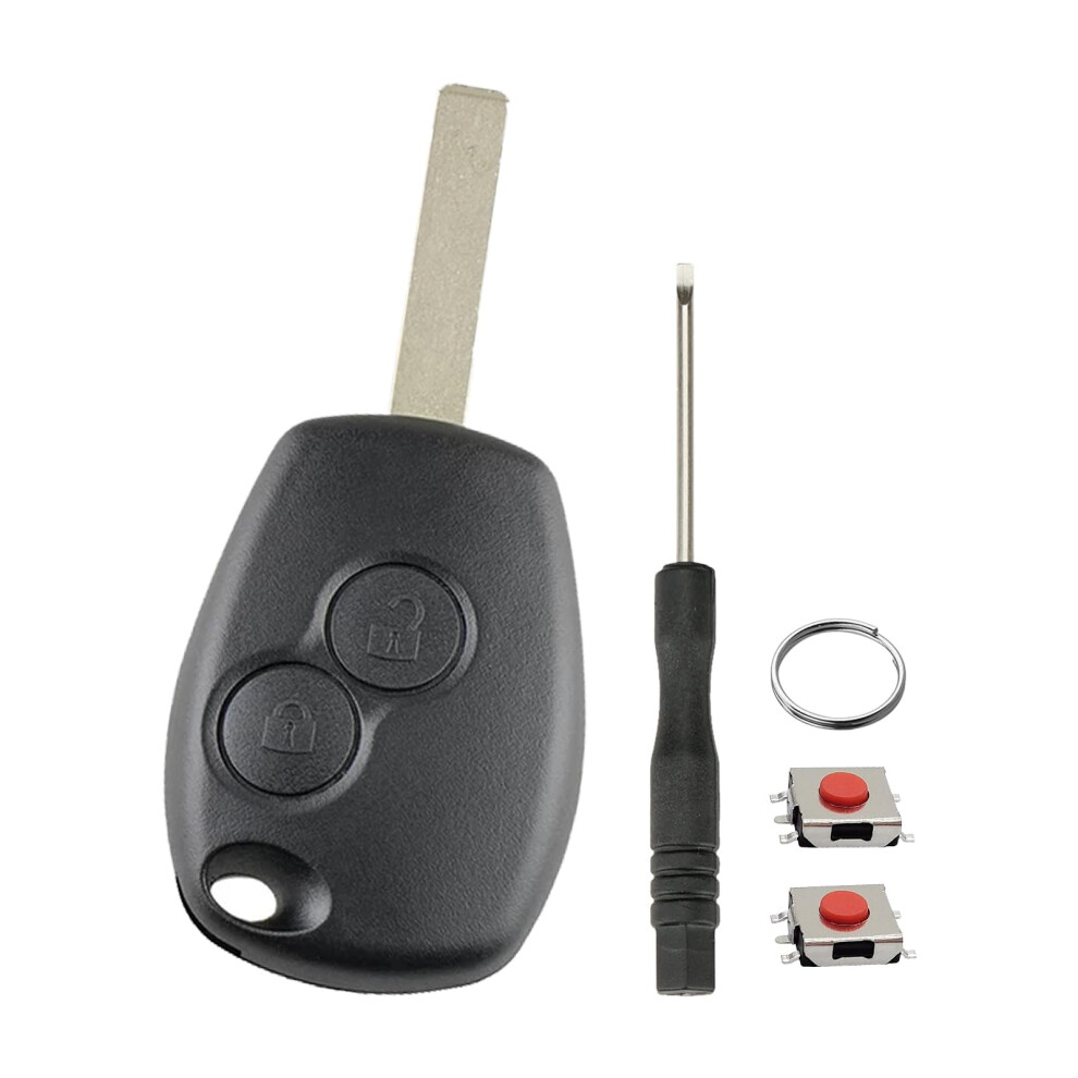 Hymolkye 2 Buttons For Vauxhall Vivaro Key Fob Case Cover For Renault Trafic Master Kangoo Modus Clio Twingo Dacia Sandero Duster Vauxhall Movano Key 5005664364302