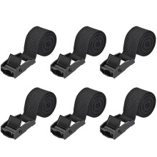 Kshineni 6 Pcs Ratchet Tie Down Straps, 0.5 m x 25 mm Heavy Duty Lashing Strap Black Roof Rack Straps Tensioning Belts with Buckle for Trucks, Cargo,