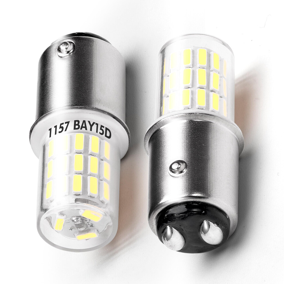 Super Bright 6500K P21/5W 1157 Bay15d Led Brake Bulb,12V-24V 2W 250Lm 1016 1034 7528 2357 2057 Car Led Bulbs 45 Smd For Car Brake Lights, White/Light 5006839447943