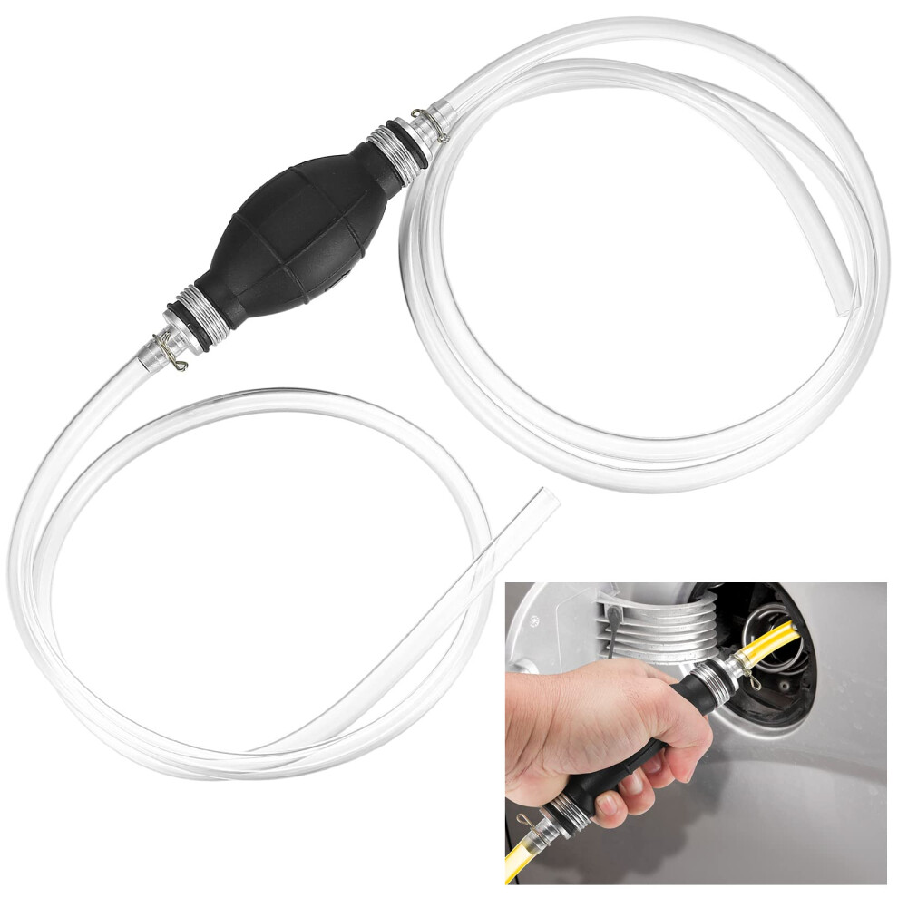 Fuel Syphon Transfer Pump, 2M Hand Siphon Fuel Pump With 8Mm Fuel Line Hose For Car Gasoline/Fuel/Petrol/Gas/Liquid/Water Hand Transfer Pump 5009622799960