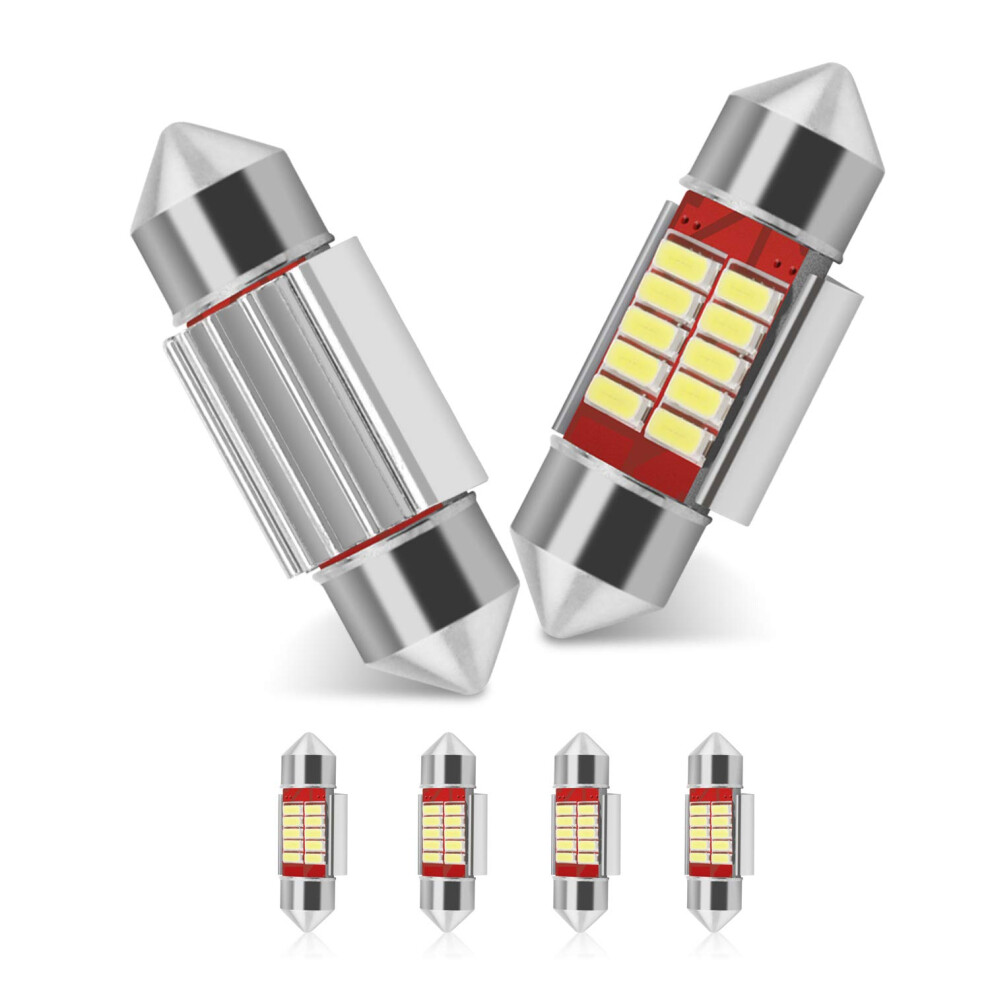 Brotou Festoon Led Car Bulb 6 Pack, Led Dome Reading Xenon Bulbs Car Interior Replacement License Plate Lights Map Lamps No Polarity 12 S White/Light 8459124902943