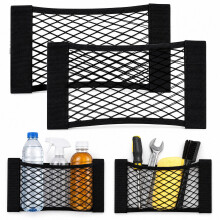 HAKACC 2 Pack Car Boot Organiser, Elastic Mesh Storage Net, Multi-Purpose Car & Campervan Accessories for SUV Hatchback Trunk Tidy