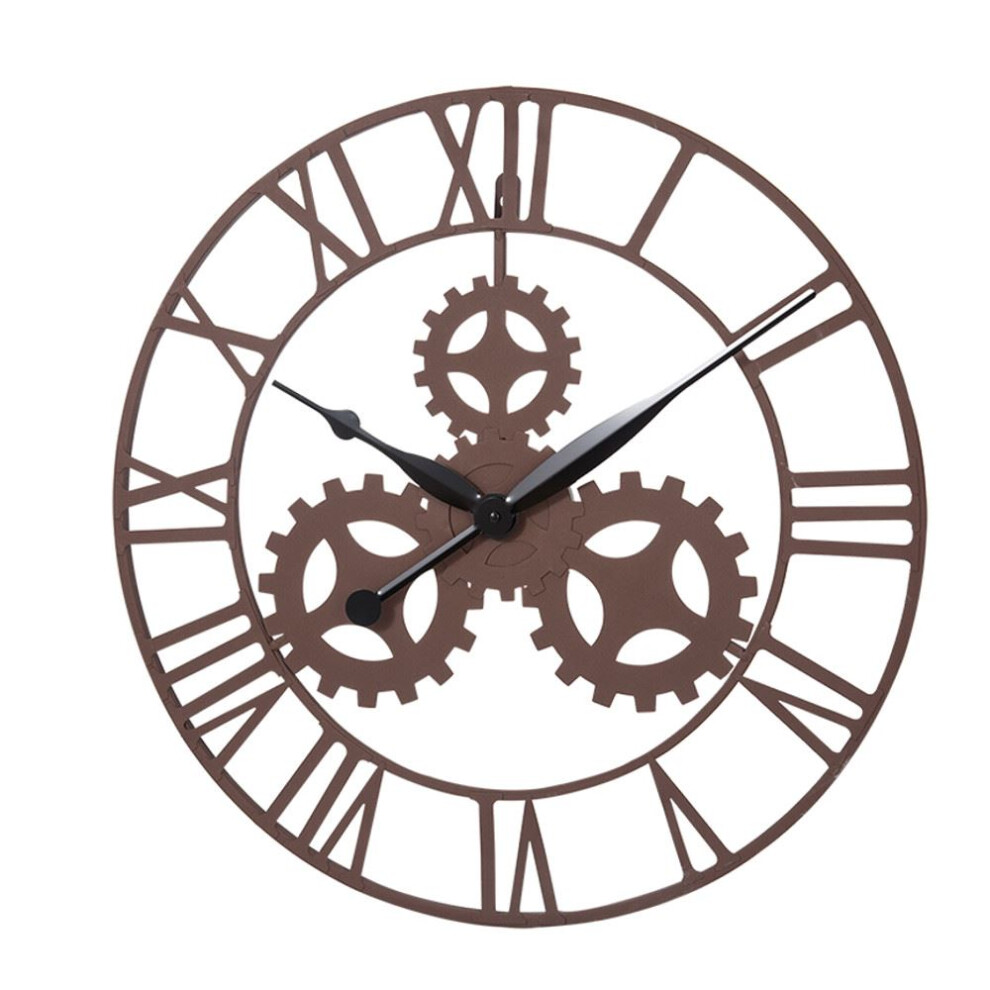 Kct Home Large Vintage Gear Design Wall Clock Art Deco Steampunk Roman Numeral