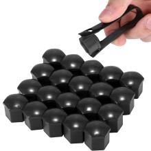 20PCS 17mm Wheel Nut Covers and 1Pcs Clip- Anti-Theft, Durable Wheel Centre Caps with Removal Tool for Most Car Wheels, Car Cover Protective Caps (Bl
