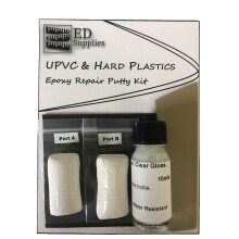 White UPVC & Hard Plastic Epoxy Repair Putty Kit - Repairs Chips, Cracks & Holes