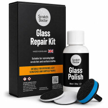 Scratch Doctor Glass Scratch Repair Kit for Windscreen & Windows Glass Polish with Cerium Oxide for Light Scratches, Wiper Marks & Water Spots on Car