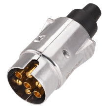 Spurtar 7 Pin Trailer Plug 12V Plug Towbar Socket Towing Trailer Socket 7 Pole Round Wiring Connector Board Heavy Duty Waterproof Metal Aluminum Allo