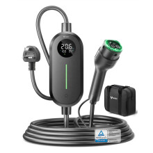 GONEO EV Charger Type 2 to 3 Pin Plug, 8M IP66 3 Pin EV Charger with Temperature Monitor,10A 2.4kW Electric Car Charger Type 2 Charging Cable with Le