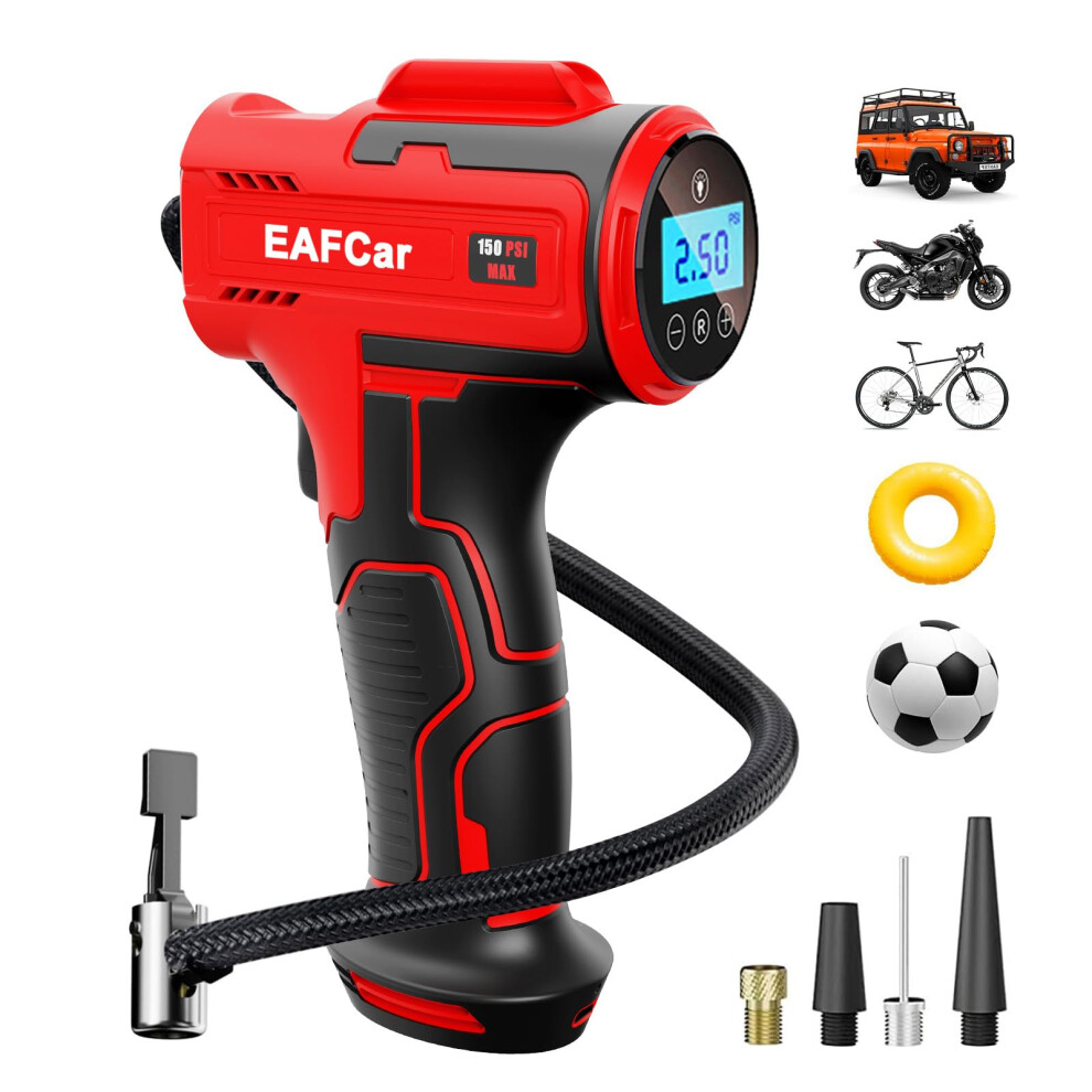 Eafcar Cordless Tyre Inflator Air Compressor,150Psi Electric Digital 5003571506334