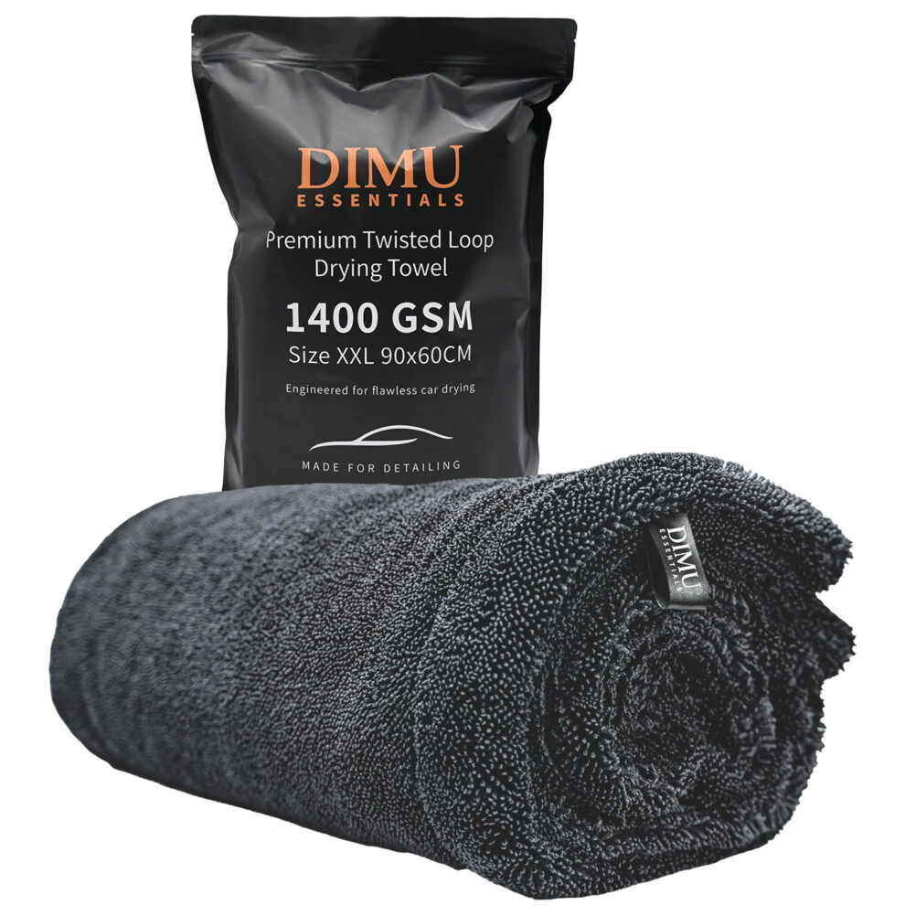 Dimu Essentials Microfibre Car Drying Towel Xxl 90X60cm Â 1400Gsm 5009494041136