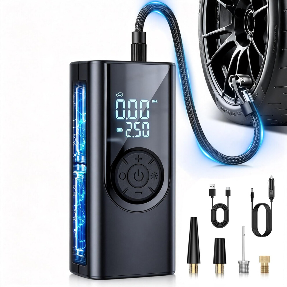 Cordless Tyre Inflator, 150Psi Portable Air Compressor With Dual 5002307463071