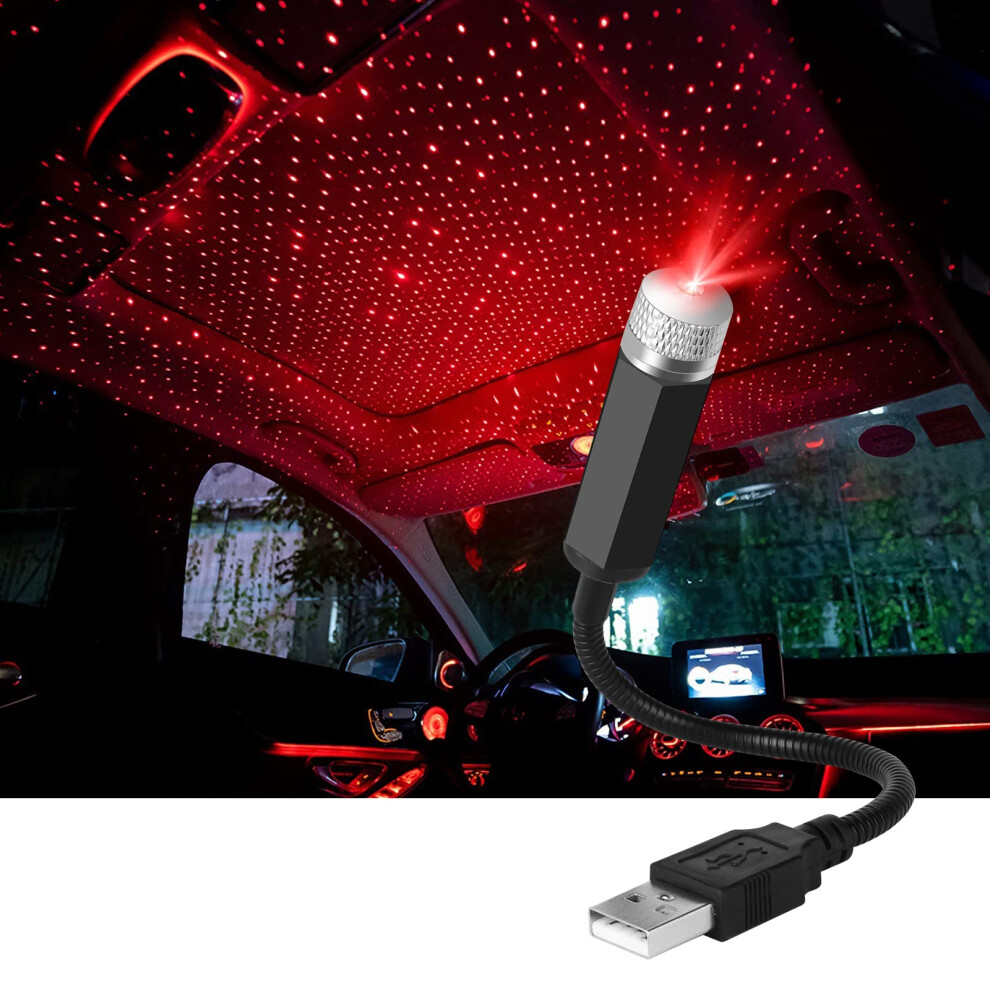 Uraqt Mini Led Star Projector - Adjustable Usb Car Roof For Car/Home/Party, Multiple Modes, Plug And Play (Red) Light/Red 6194517001316